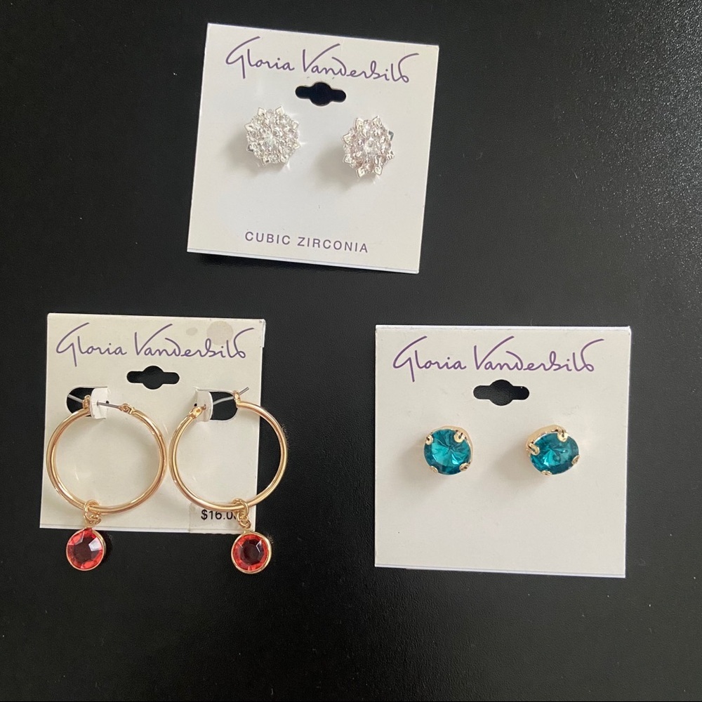 Gloria Vanderbilt Earrings Lot NEW